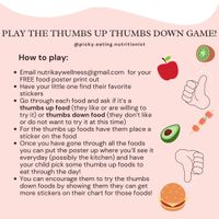 Gallery Photo of The Thumbs Up Thumbs Down Game is one of my introduction activities for my pediatric picky eating clients 
