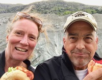 Gallery Photo of Time out for a sandwich on a glacier with my life partner on a great adventure together!