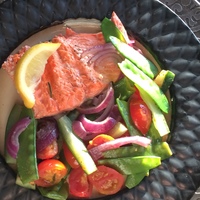 Gallery Photo of Salmon with fresh grilled vegetables