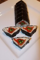 Gallery Photo of Roasted Asparagus and Red Pepper Sushi Roll with Cauliflower "Rice"