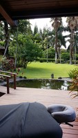 Gallery Photo of This shaded lanai in Haiku is perfect for outdoor massage