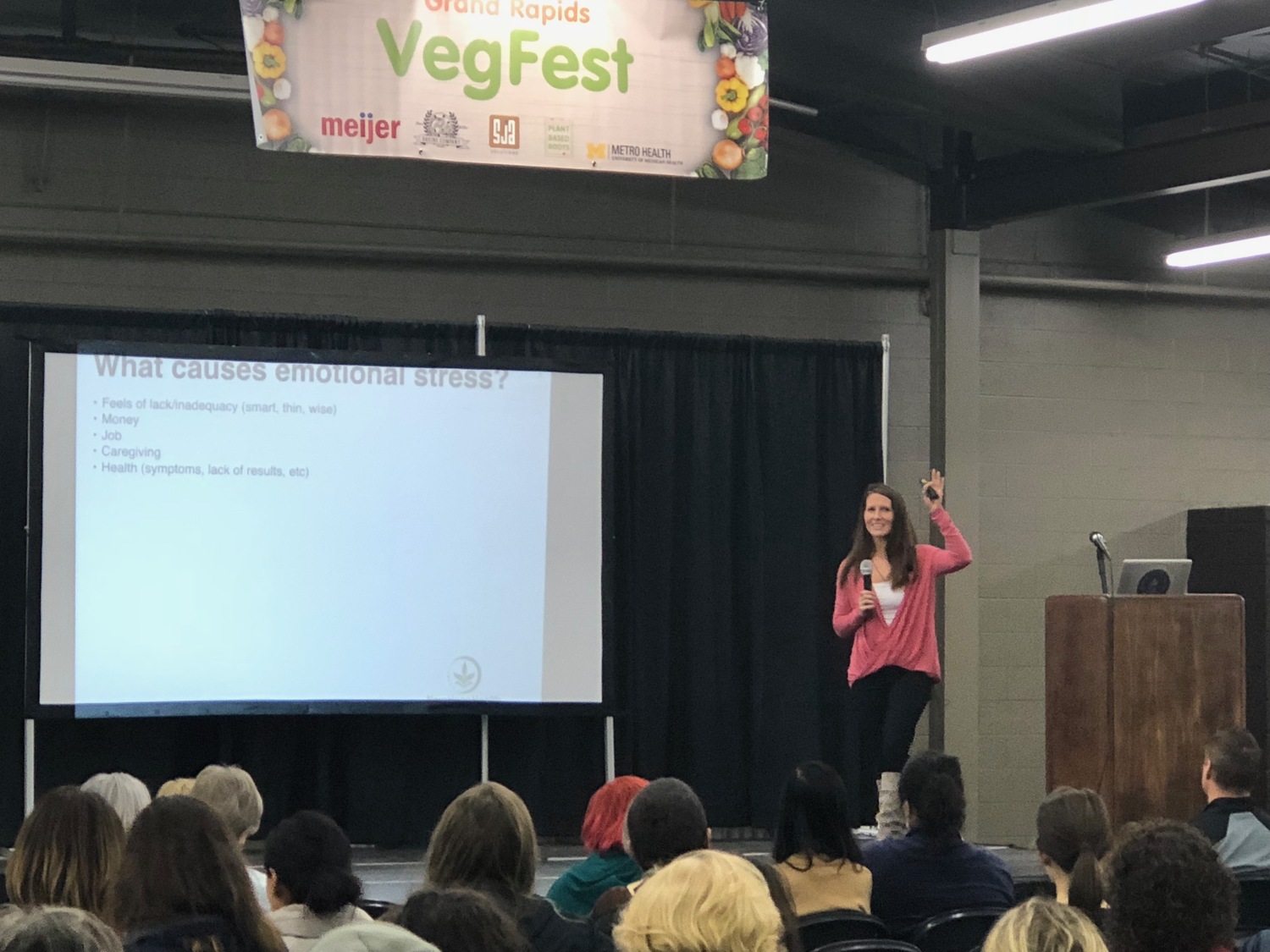 Gallery Photo of Dr. LeAnn speaking at GR VegFest