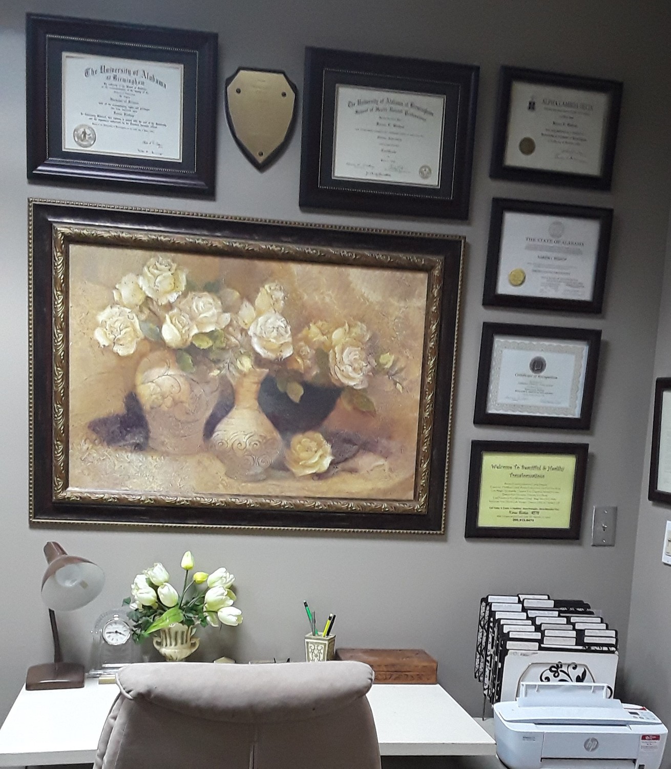 Gallery Photo of Where I create programs for patients, in my office (Birmingham/Vestavia Hills, AL). I am available in-office, by phone or in a combination of both.